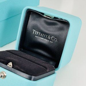LARGE Tiffany & Co Blue Leather Empty Ring Box and Blue Gift Box